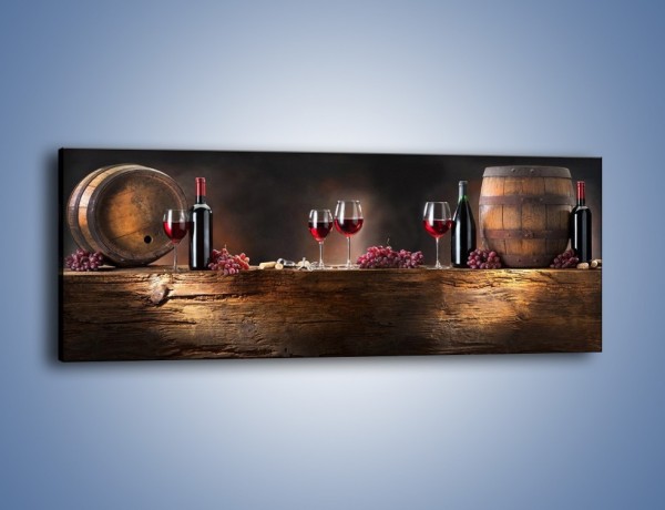 Obraz na płótnie – Beczuszki czerwonego wina – jednoczęściowy panoramiczny JN142