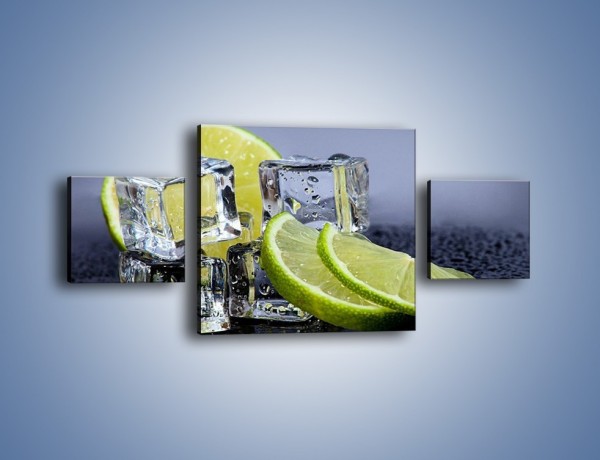 Obraz na płótnie – Plastry limonki o zmroku – trzyczęściowy JN496W4