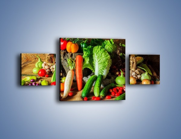 Obraz na płótnie – Warzywa na jednej nodze – trzyczęściowy JN558W4