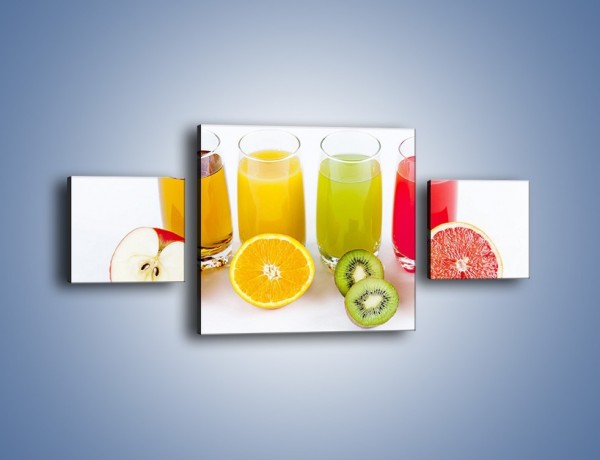 Obraz na płótnie – Świeże soki dla dzieci z owoców – trzyczęściowy JN579W4