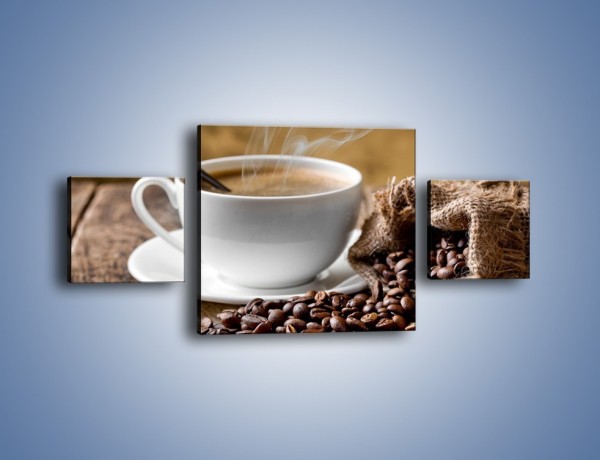 Obraz na płótnie – Filiżanka kawy z małą łyżeczką – trzyczęściowy JN598W4