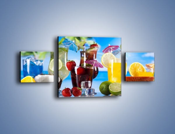 Obraz na płótnie – Drinki z egzotycznych owoców – trzyczęściowy JN640W4