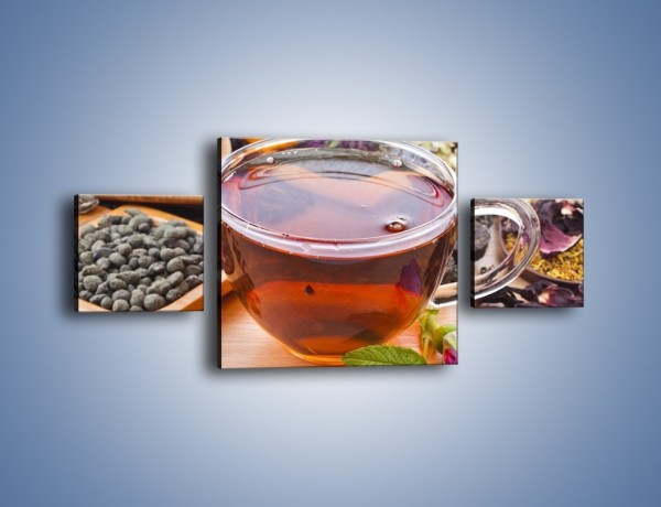 Obraz na płótnie – Herbata wśród suszonych kwiatów – trzyczęściowy JN740W4