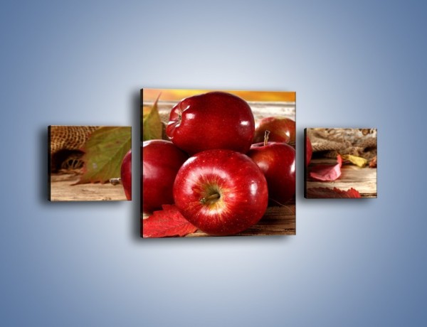 Obraz na płótnie – Dojrzałe jabłka porą jesienną – trzyczęściowy JN741W4