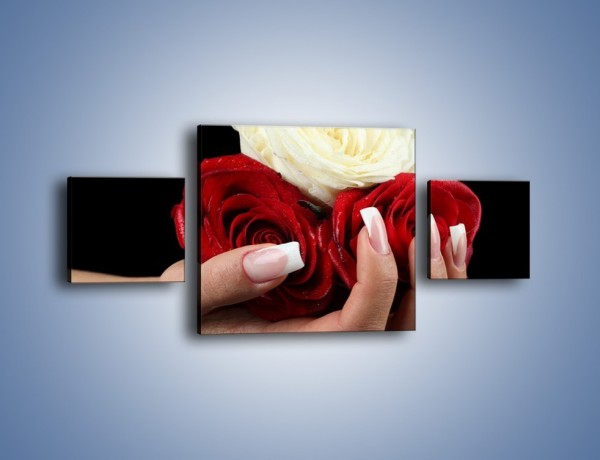 Obraz na płótnie – Pełna garść główek róż – trzyczęściowy K025W4