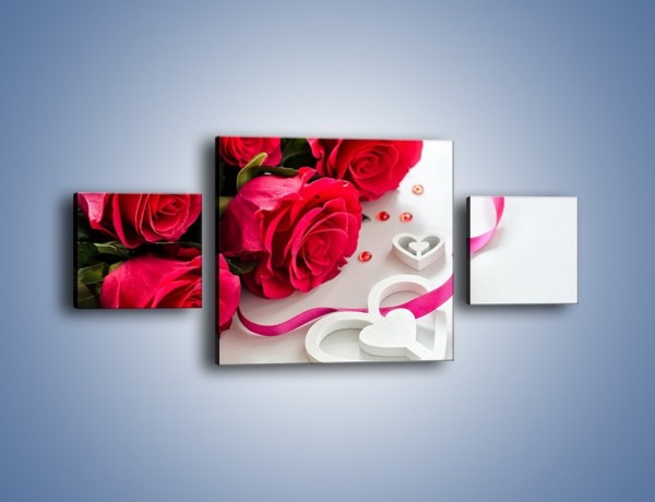 Obraz na płótnie – Róża z miłosnym przekazem – trzyczęściowy K1011W4