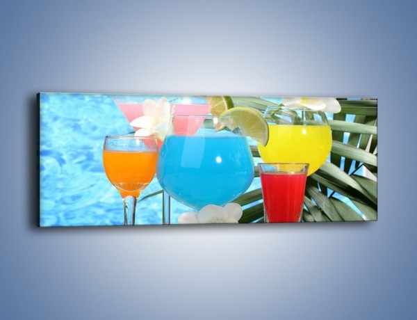 Obraz na płótnie – Drinki na tropikalnej wyspie – jednoczęściowy panoramiczny JN163