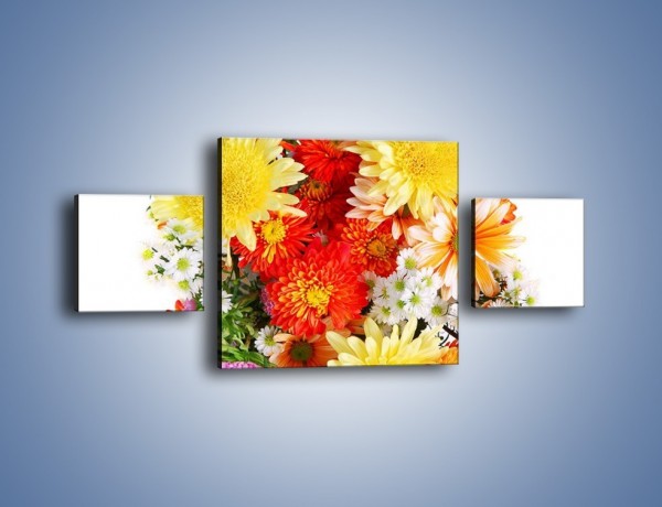 Obraz na płótnie – Bukiecik kwiatów z ogródka – trzyczęściowy K118W4