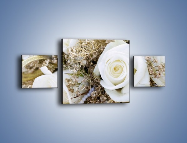 Obraz na płótnie – Perły wśród kwiatów – trzyczęściowy K184W4