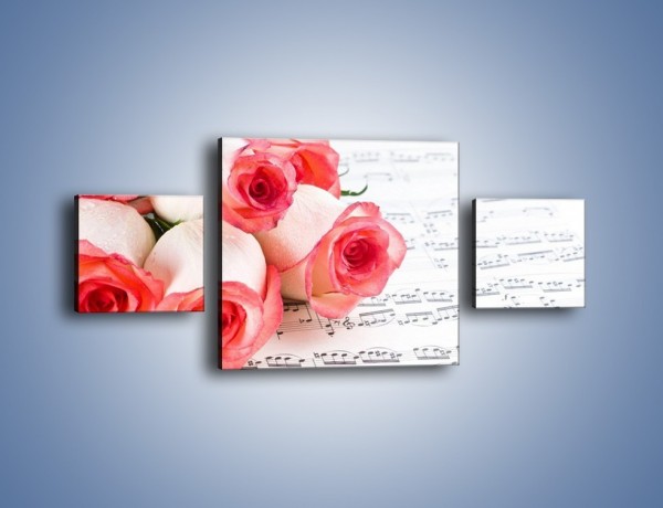 Obraz na płótnie – Najpiękniejsze melodie wśród róż – trzyczęściowy K377W4
