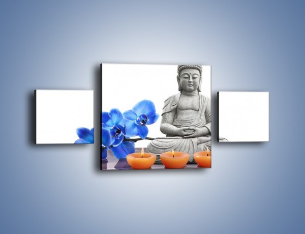 Obraz na płótnie – Budda i kwiat – trzyczęściowy K593W4