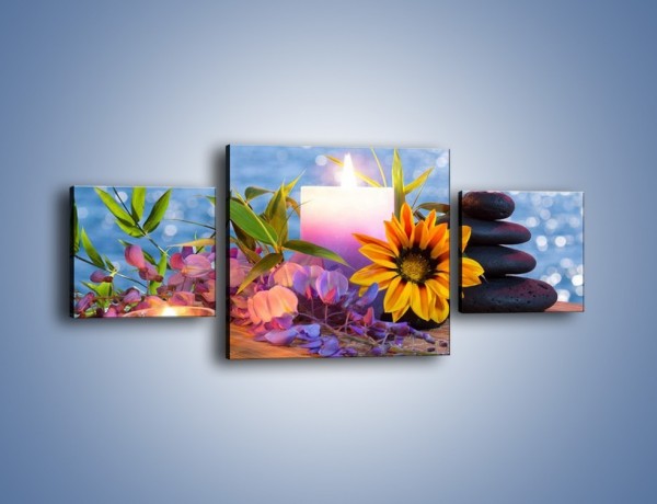 Obraz na płótnie – Kolacja wśród kwiatów – trzyczęściowy K655W4