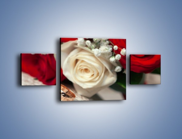 Obraz na płótnie – Małżeństwo przysięga i róże – trzyczęściowy K681W4