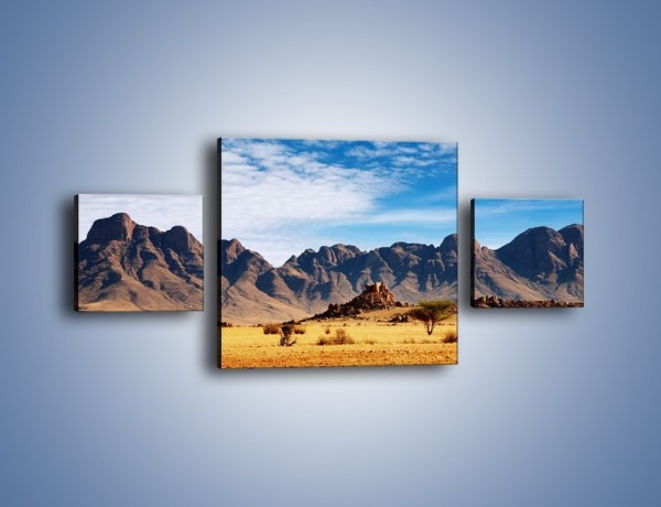 Obraz na płótnie – Góry w pustynnym krajobrazie – trzyczęściowy KN030W4