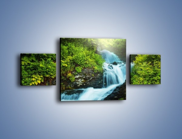 Obraz na płótnie – Zjeżdżalnia z wodospadu – trzyczęściowy KN1116AW4