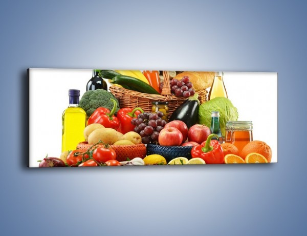 Obraz na płótnie – Kuchenne produkty na stole – jednoczęściowy panoramiczny JN205