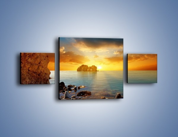 Obraz na płótnie – Spokojne morze i słońce – trzyczęściowy KN557W4