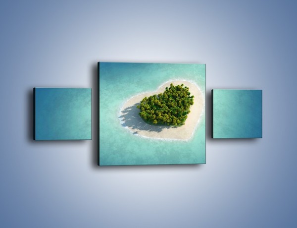 Obraz na płótnie – Tropikalna wyspa miłości – trzyczęściowy KN737W4