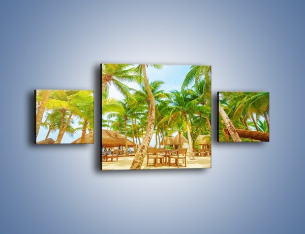Obraz na płótnie – Słoneczna sjesta pod palmami – trzyczęściowy KN886W4