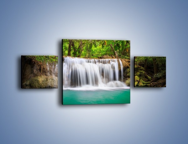 Obraz na płótnie – Piękno leśnego wodospadu – trzyczęściowy KN894W4