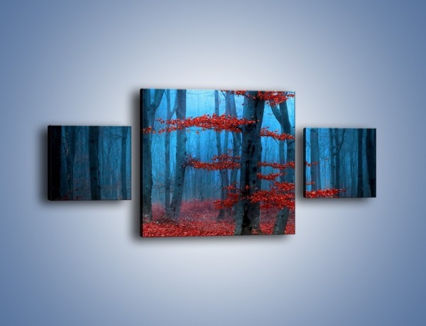 Obraz na płótnie – Czerwień w lesie – trzyczęściowy KN897W4