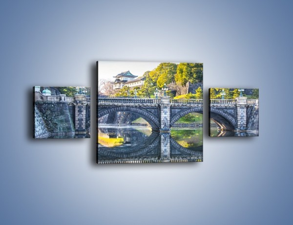 Obraz na płótnie – Kamienny most z okularami – trzyczęściowy KN899W4