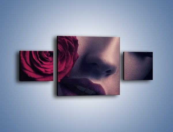 Obraz na płótnie – Kobieta i róże – trzyczęściowy L040W4