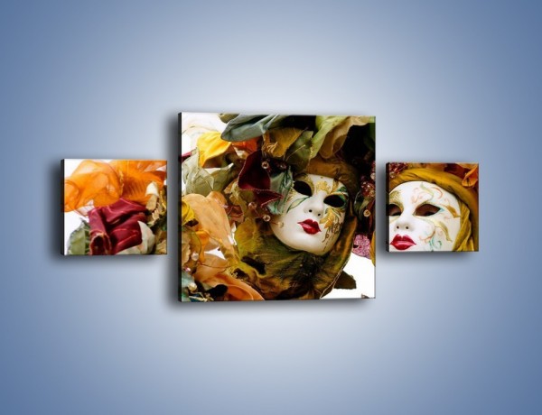 Obraz na płótnie – Magia kolorów i maski – trzyczęściowy L052W4