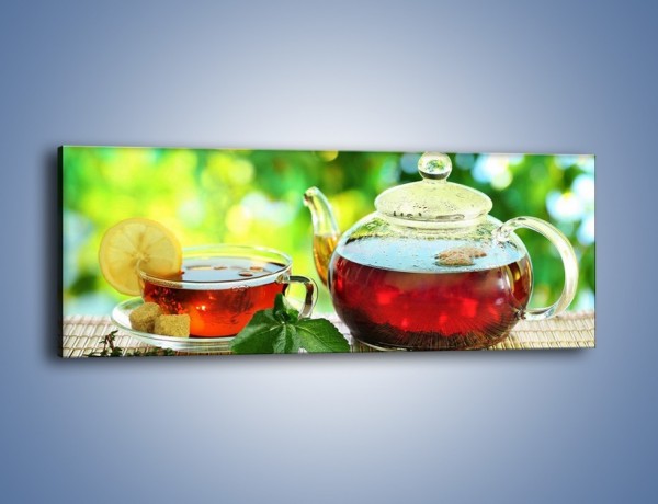 Obraz na płótnie – Ogrodowa herbatka – jednoczęściowy panoramiczny JN235