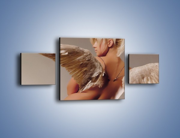 Obraz na płótnie – Kobieta ubrana w skrzydła – trzyczęściowy L060W4