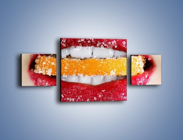 Obraz na płótnie – Cytrusy w słodkich ustach – trzyczęściowy L207W4