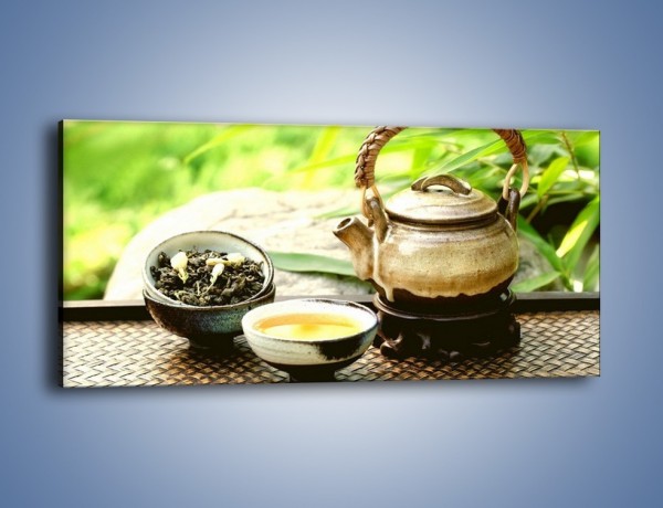 Obraz na płótnie – Herbata na świeżym powietrzu – jednoczęściowy panoramiczny JN249