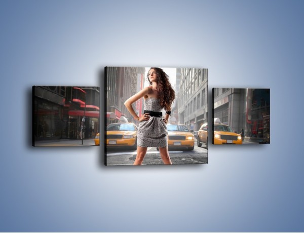 Obraz na płótnie – Kobieta czy taksówki – trzyczęściowy L274W4