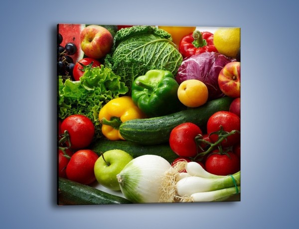 Obraz na płótnie – Mix warzywno-owocowy – jednoczęściowy kwadratowy JN006