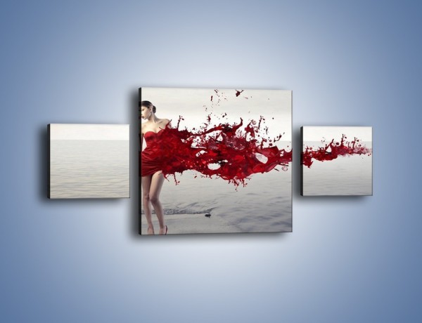 Obraz na płótnie – Krew suknia i woda – trzyczęściowy L361W4
