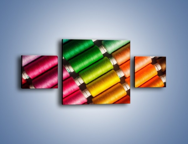 Obraz na płótnie – Szpulki kolorowych nici – trzyczęściowy O035W4