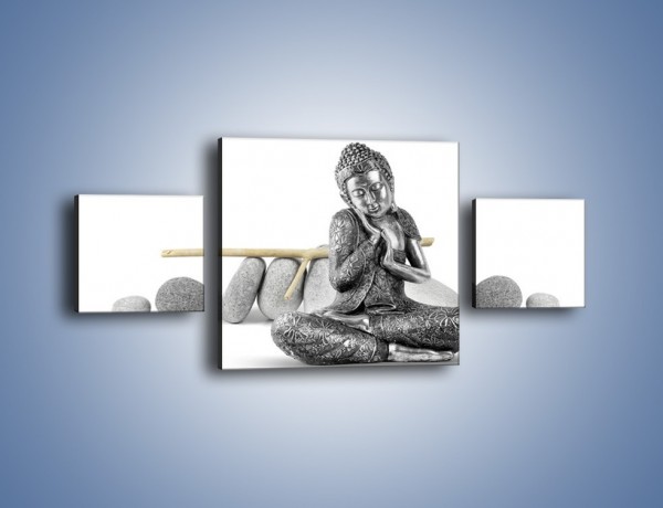 Obraz na płótnie – Budda wśród szarości – trzyczęściowy O220W4