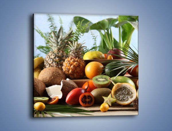 Obraz na płótnie – Mix owocowy na drewnianym stole – jednoczęściowy kwadratowy JN009