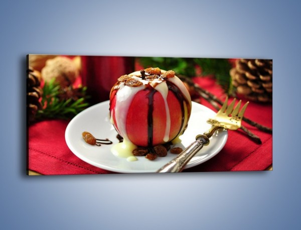 Obraz na płótnie – Jabłko w czekoladzie – jednoczęściowy panoramiczny JN255