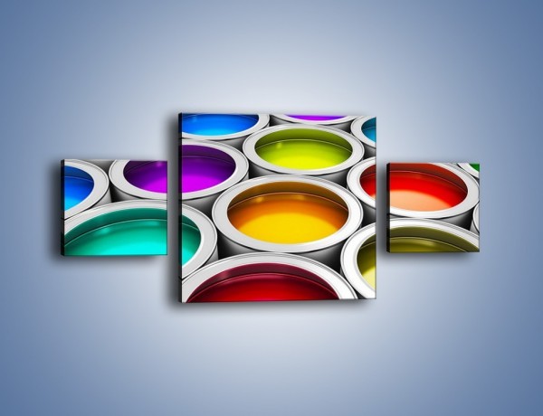 Obraz na płótnie – Paleta kolorowych pojemniczków – trzyczęściowy O253W4