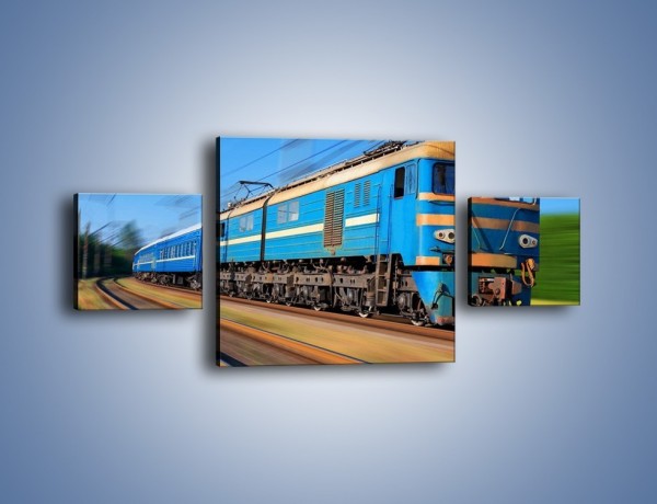 Obraz na płótnie – Pociąg pasażerski w ruchu – trzyczęściowy TM023W4