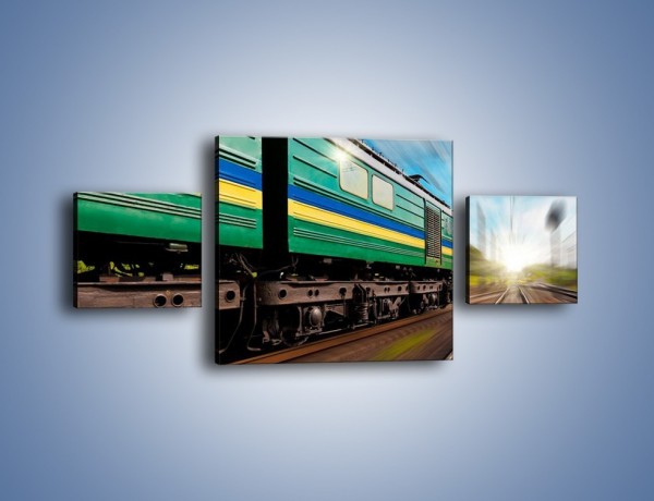 Obraz na płótnie – Pędzący pociąg – trzyczęściowy TM024W4
