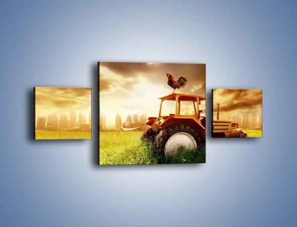 Obraz na płótnie – Traktor w trawie – trzyczęściowy TM031W4