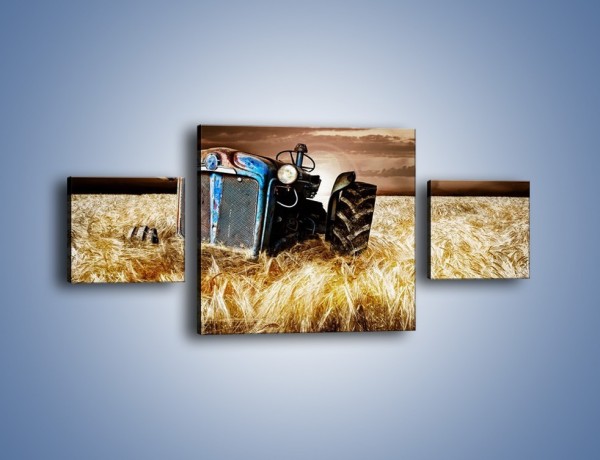 Obraz na płótnie – Stary traktor w polu pszenicy – trzyczęściowy TM033W4
