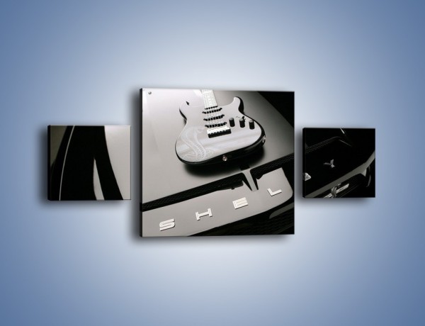 Obraz na płótnie – Gitara na masce Ford Shelby – trzyczęściowy TM056W4