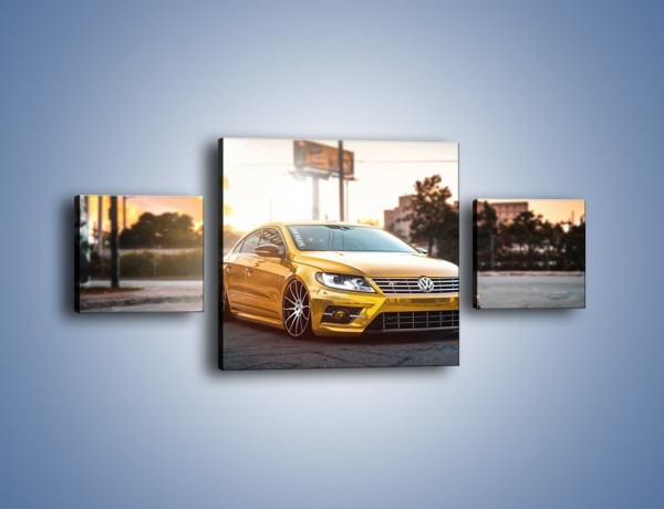 Obraz na płótnie – Volkswagen Passat CC Tuning Gold – trzyczęściowy TM082W4