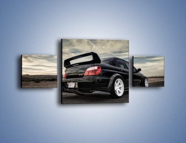 Obraz na płótnie – Czarne Subaru Impreza WRX Sti – trzyczęściowy TM133W4