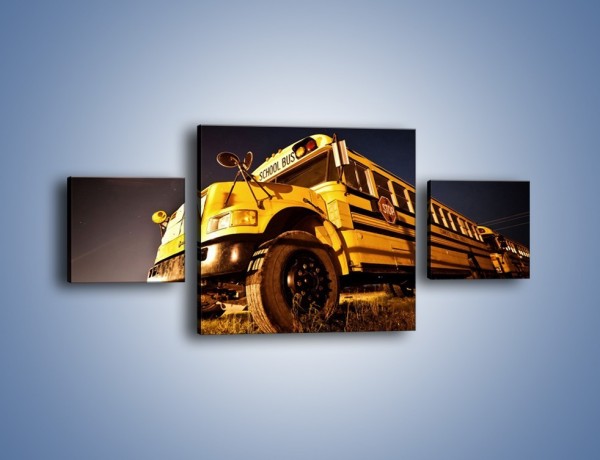 Obraz na płótnie – Amerykański School Bus – trzyczęściowy TM146W4