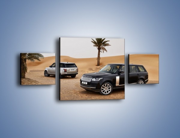 Obraz na płótnie – Range Rovery na pustyni – trzyczęściowy TM154W4