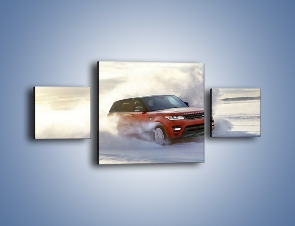 Obraz na płótnie – Rover Range Sport w śniegu – trzyczęściowy TM193W4